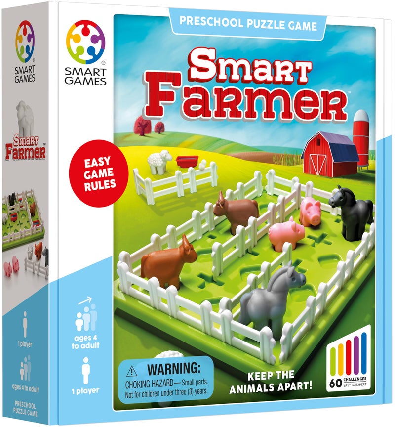 SmartGames Smart Farmer â€“ Barnyard STEM Focused Cognitive Skill-Building Logic Puzzle Game with 60 Challenges for Ages 5+ - Image 3